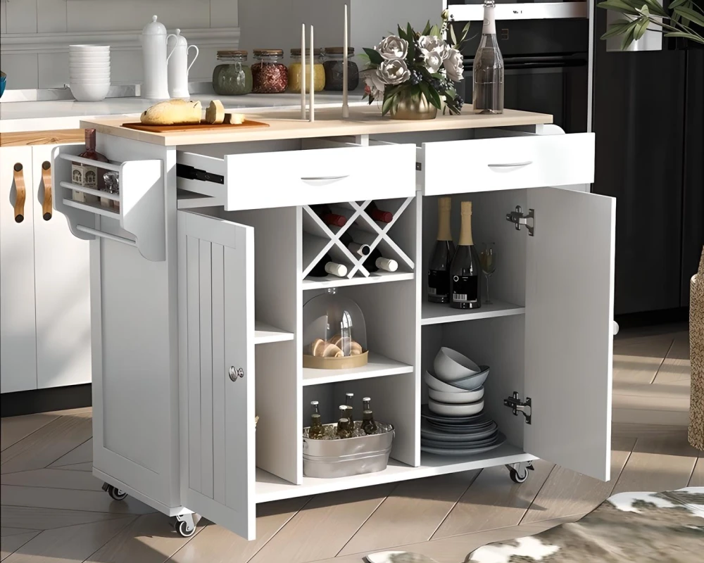 wheeled kitchen island